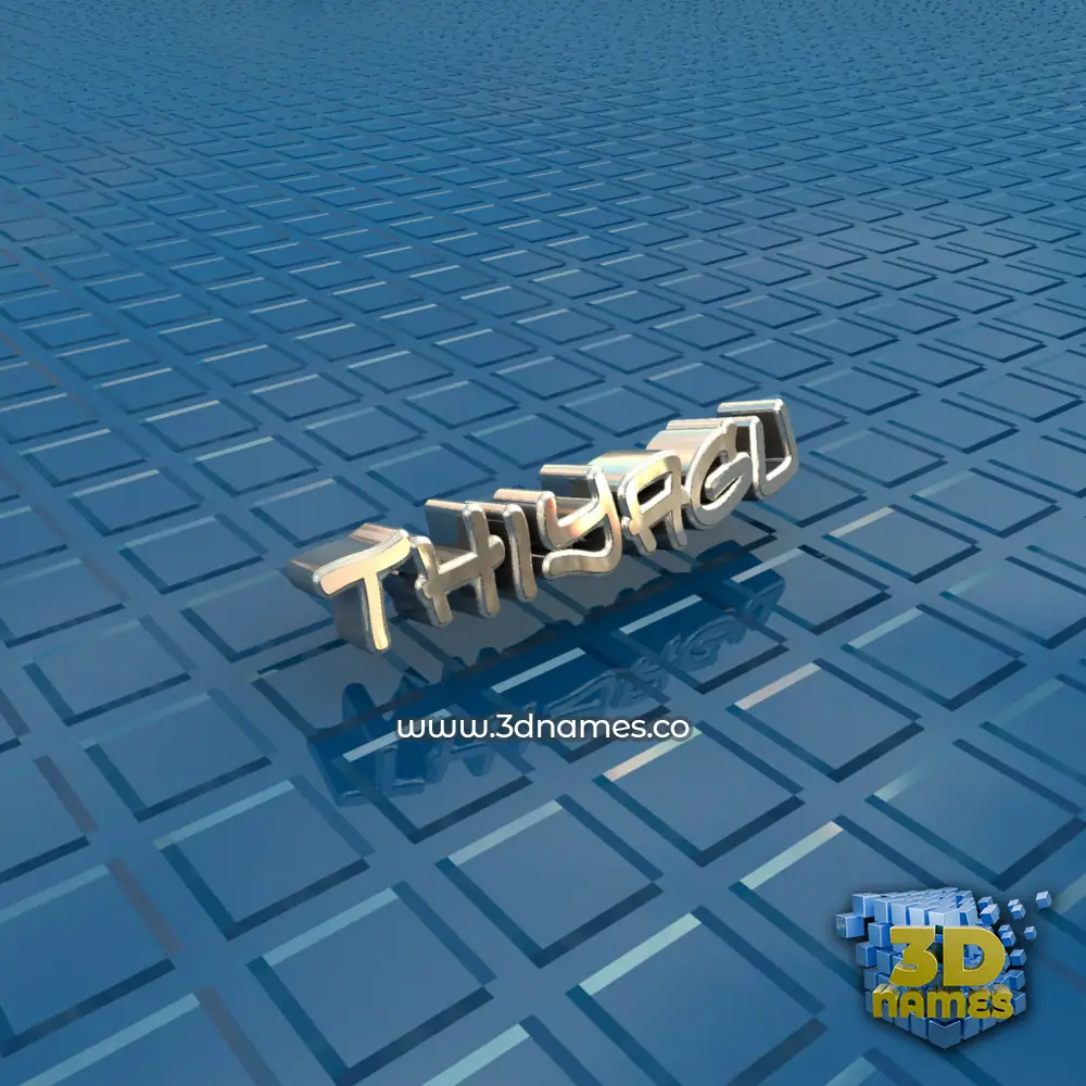 thiyagu in Blue Bling style - 3D name wallpaper