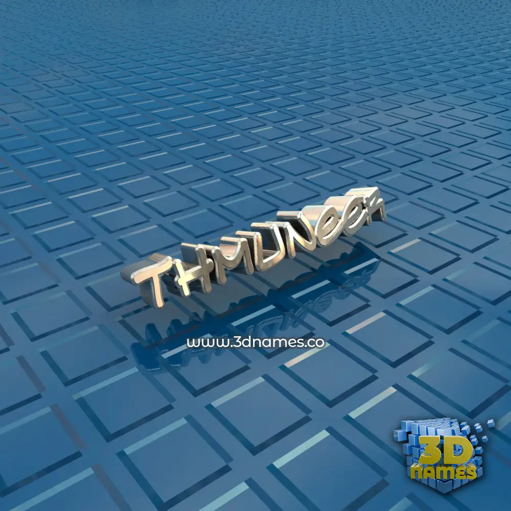 thmuneer in Blue Bling style - 3D name wallpaper
