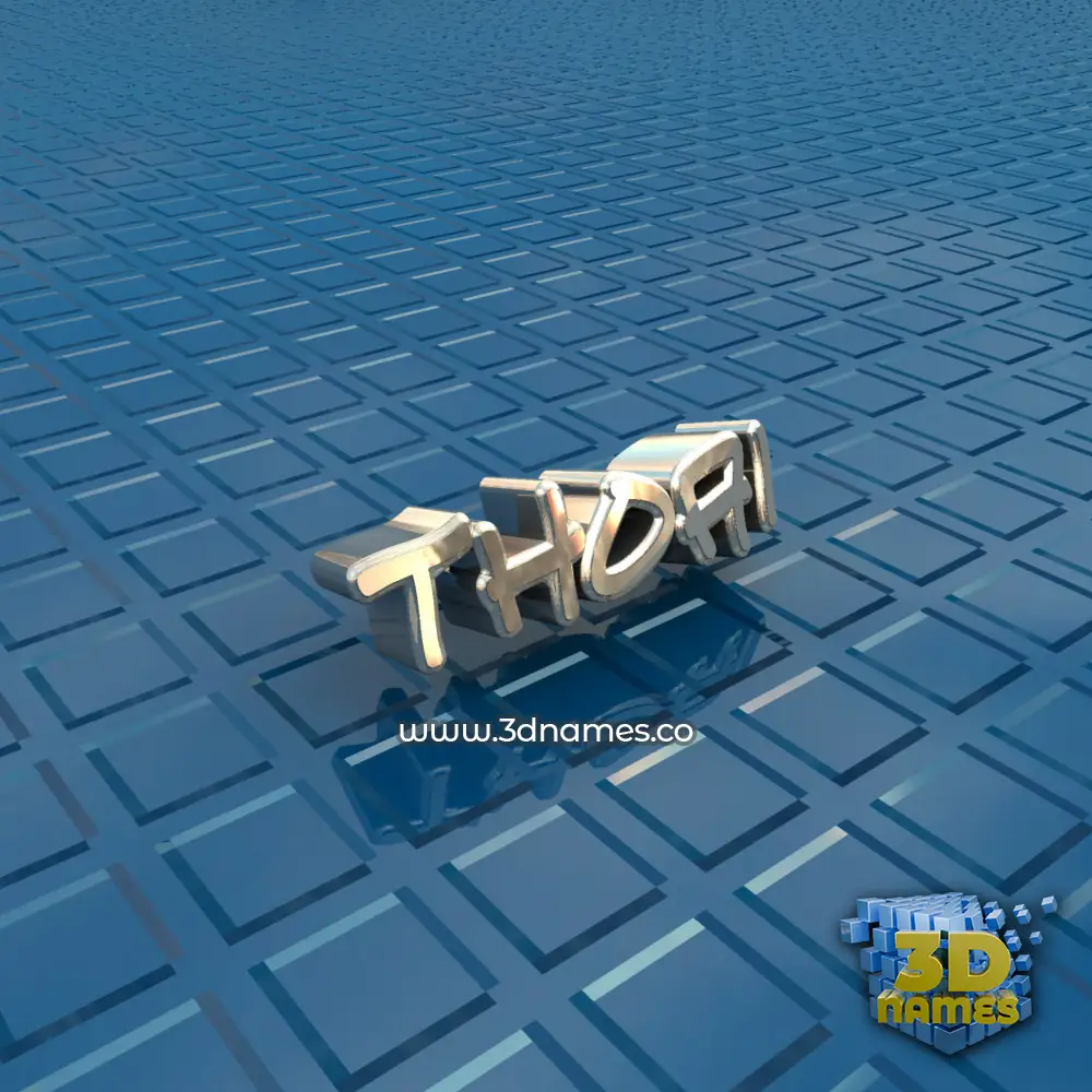 thoai in Blue Bling style - 3D name wallpaper