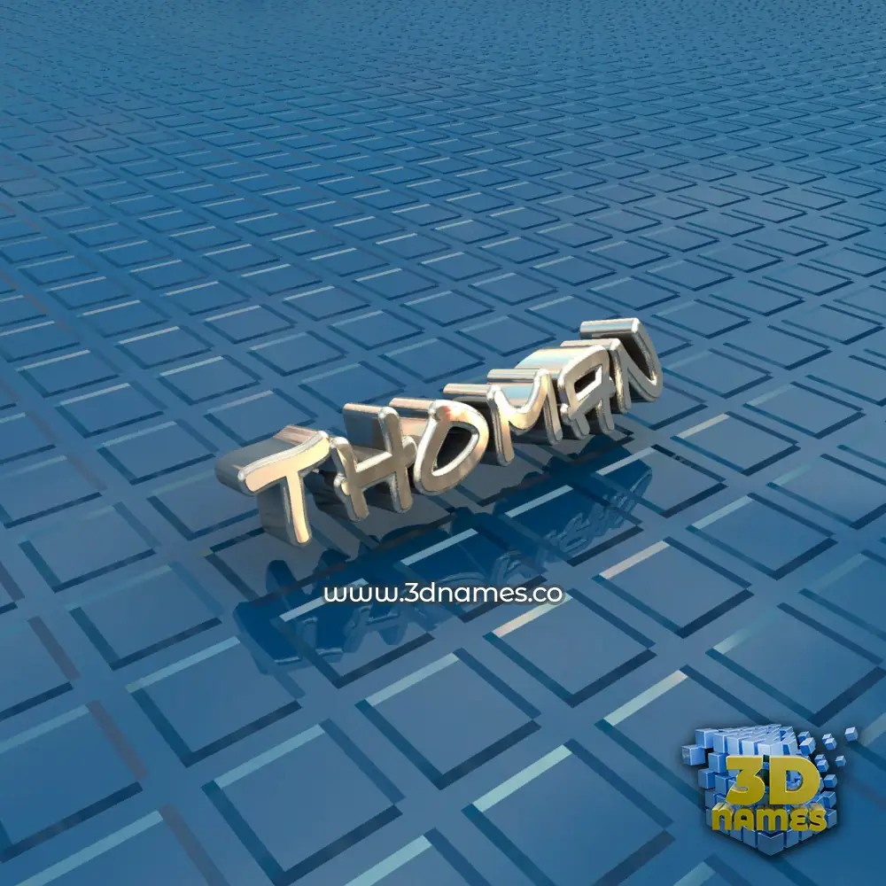thoman in Blue Bling style - 3D name wallpaper