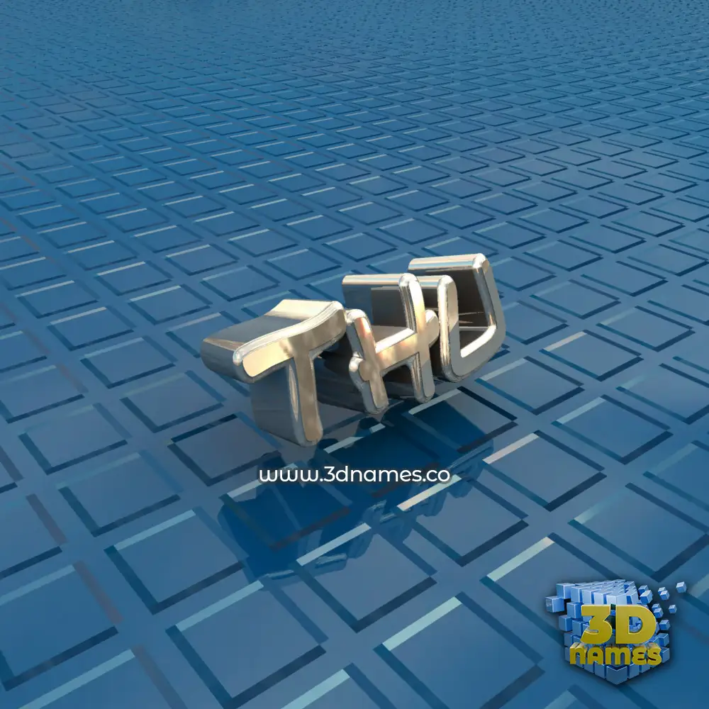 thu in Blue Bling style - 3D name wallpaper