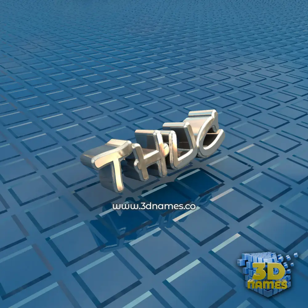 thuc in Blue Bling style - 3D name wallpaper
