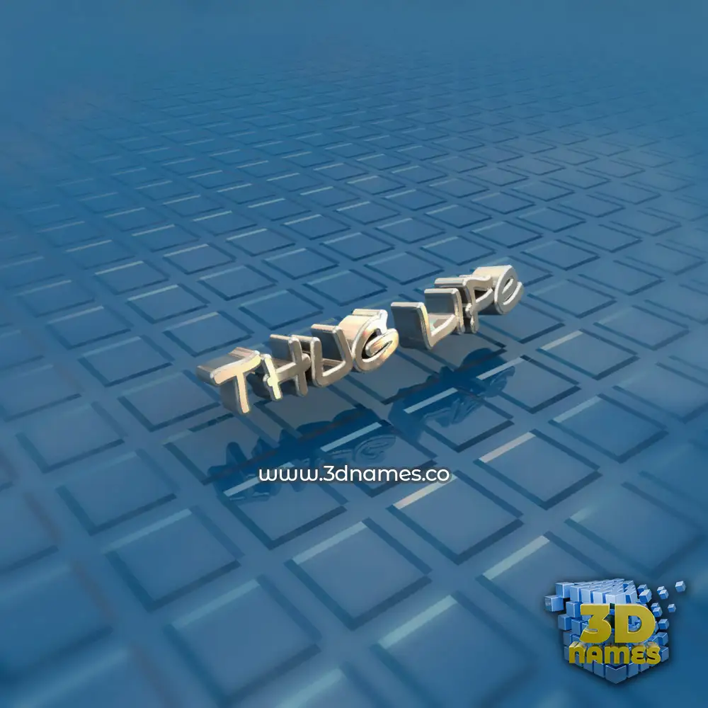 thug life in Blue Bling style - 3D name wallpaper