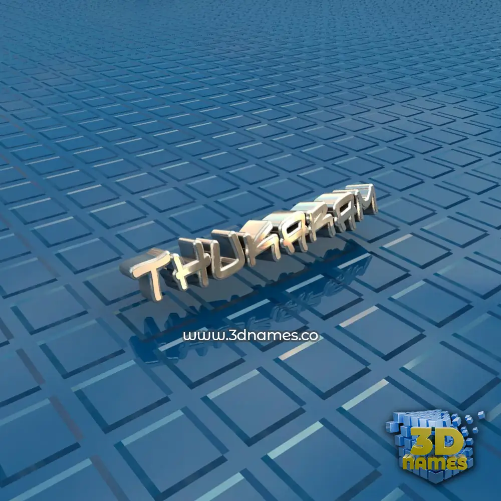 thukaram in Blue Bling style - 3D name wallpaper