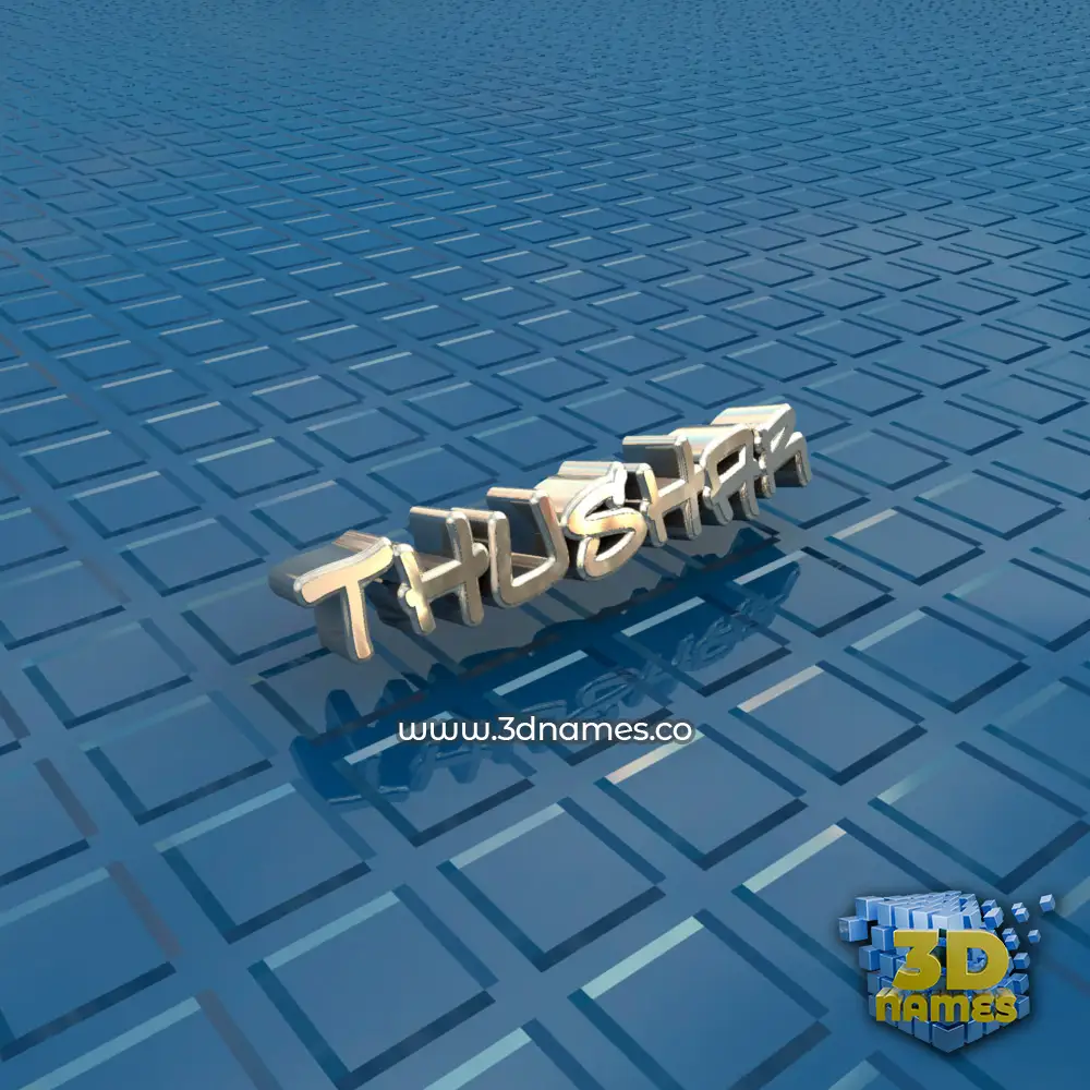thushar in Blue Bling style - 3D name wallpaper