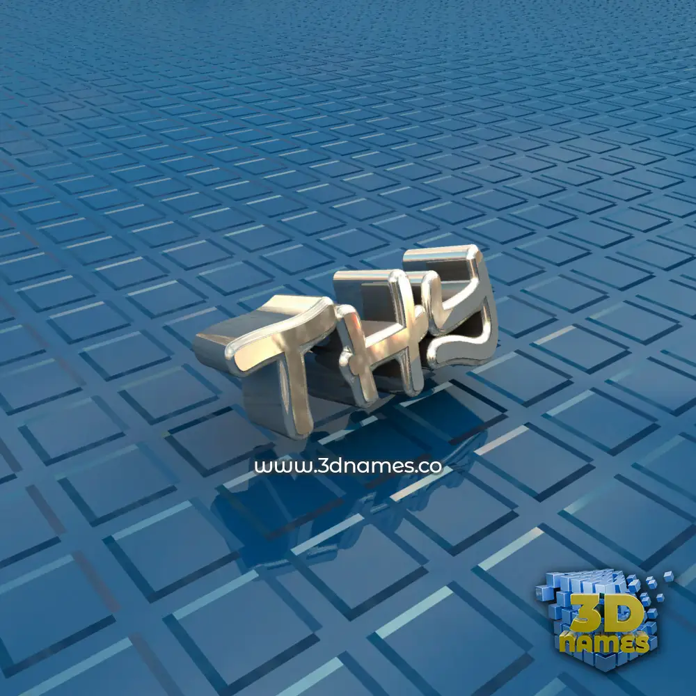 thy in Blue Bling style - 3D name wallpaper