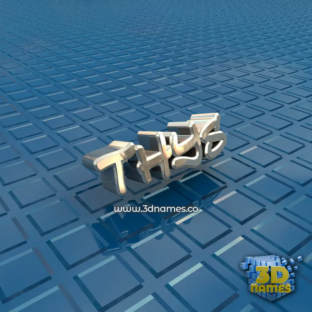 thys in Blue Bling style - 3D name wallpaper