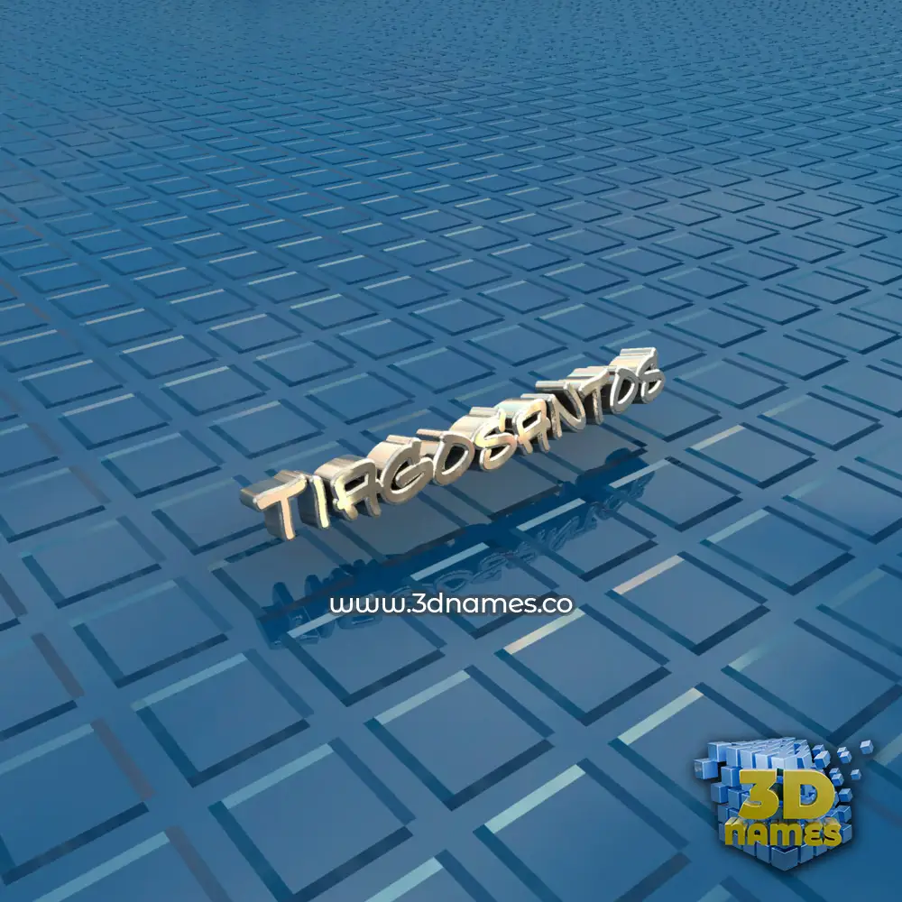 tiagosantos in Blue Bling style - 3D name wallpaper