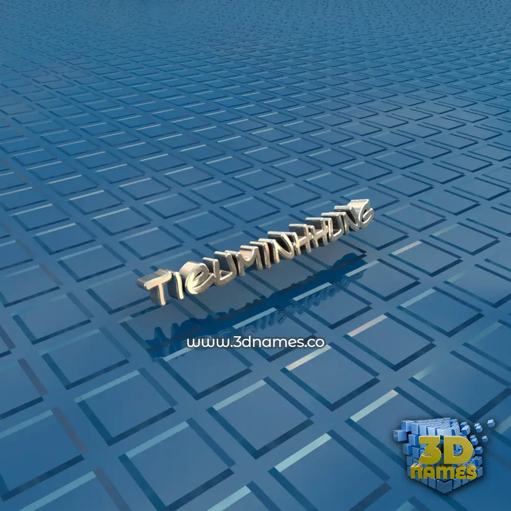 tieuminhhung in Blue Bling style - 3D name wallpaper