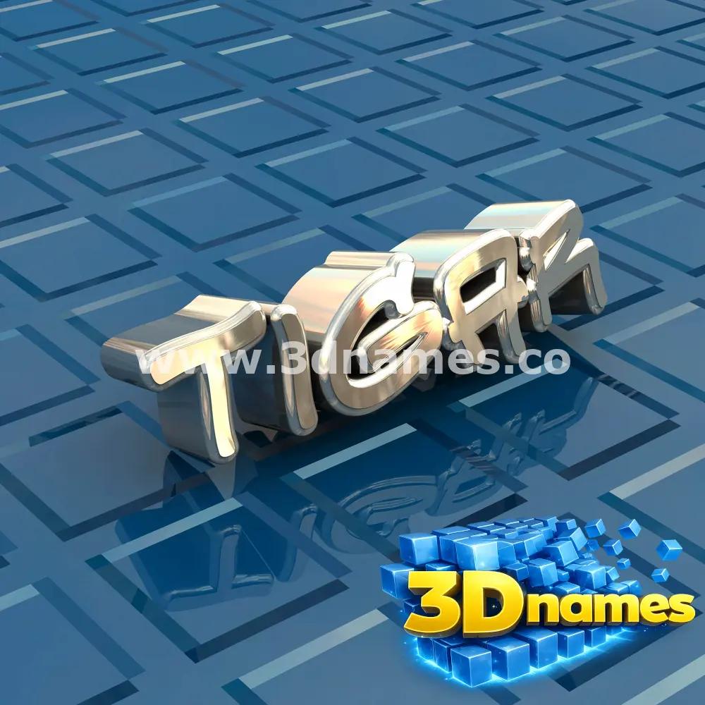 tigar in Blue Bling style - 3D name wallpaper