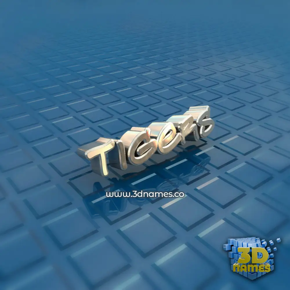 tigers in Blue Bling style - 3D name wallpaper