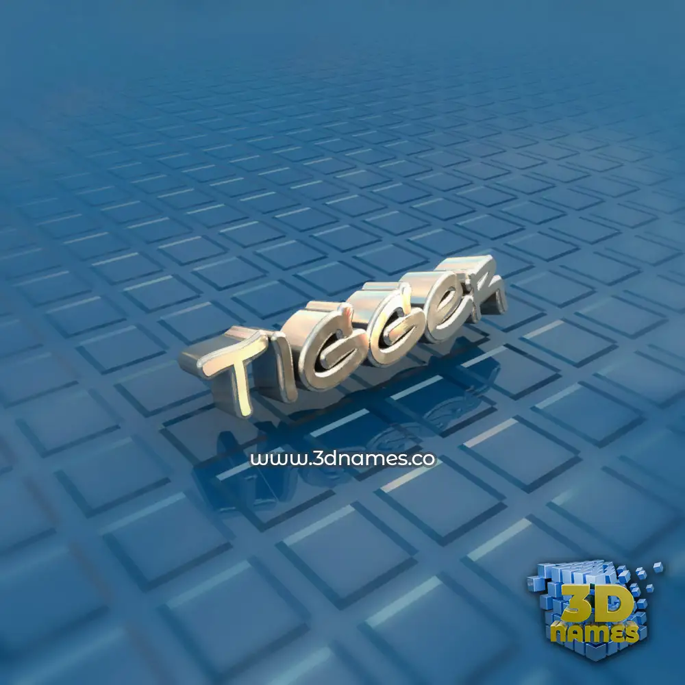 tigger in Blue Bling style - 3D name wallpaper