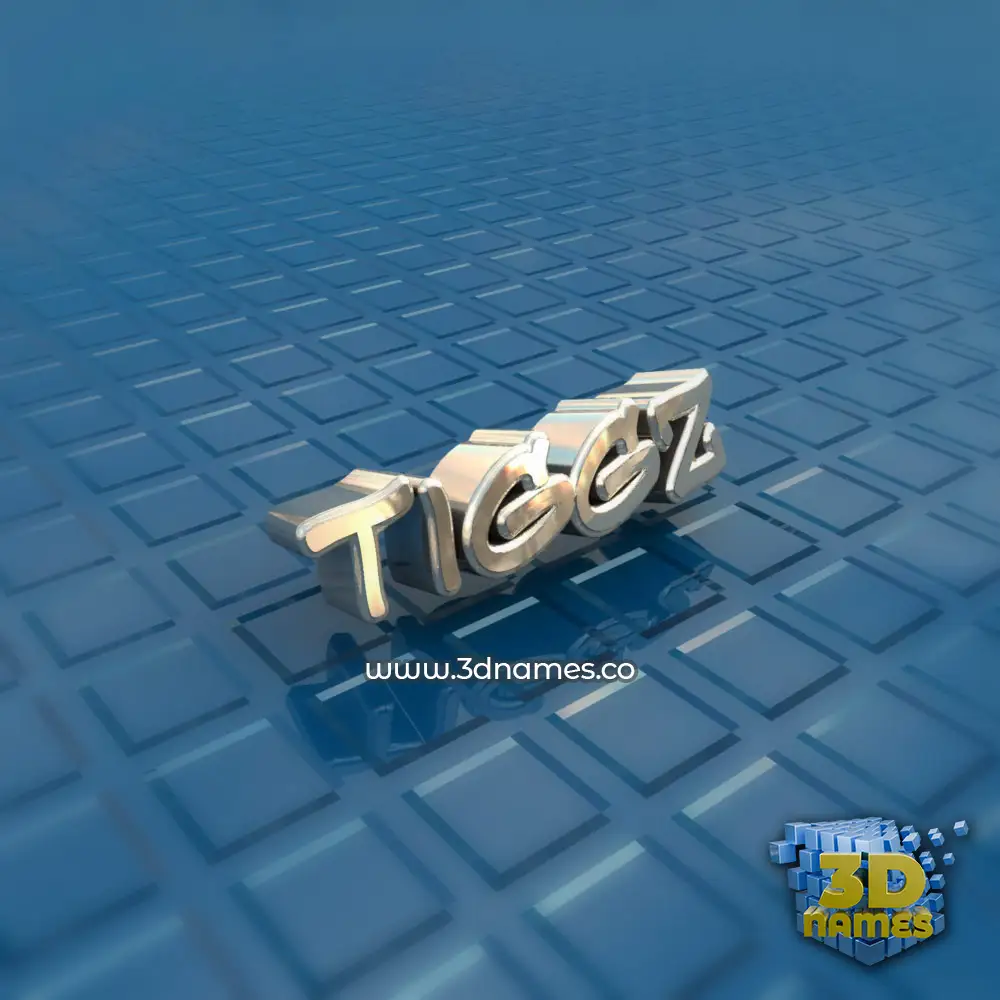 tiggz in Blue Bling style - 3D name wallpaper