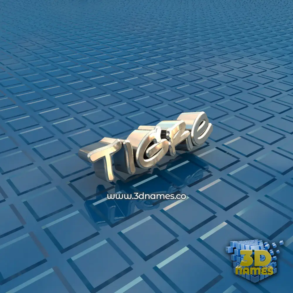 tigre in Blue Bling style - 3D name wallpaper