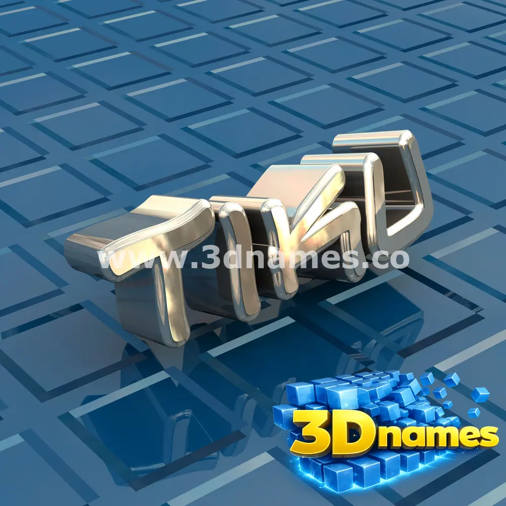 tiku in Blue Bling style - 3D name wallpaper