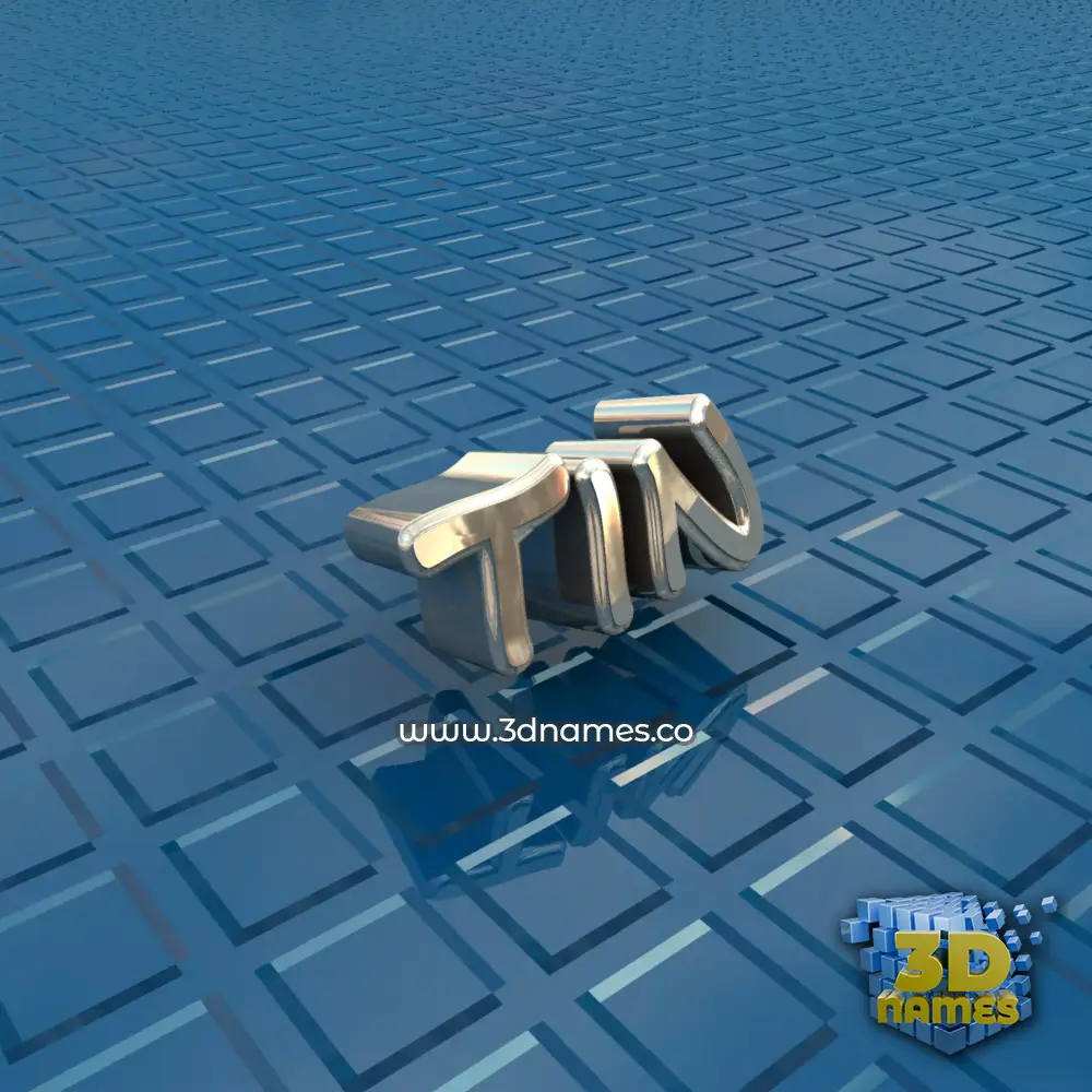 tin in Blue Bling style - 3D name wallpaper