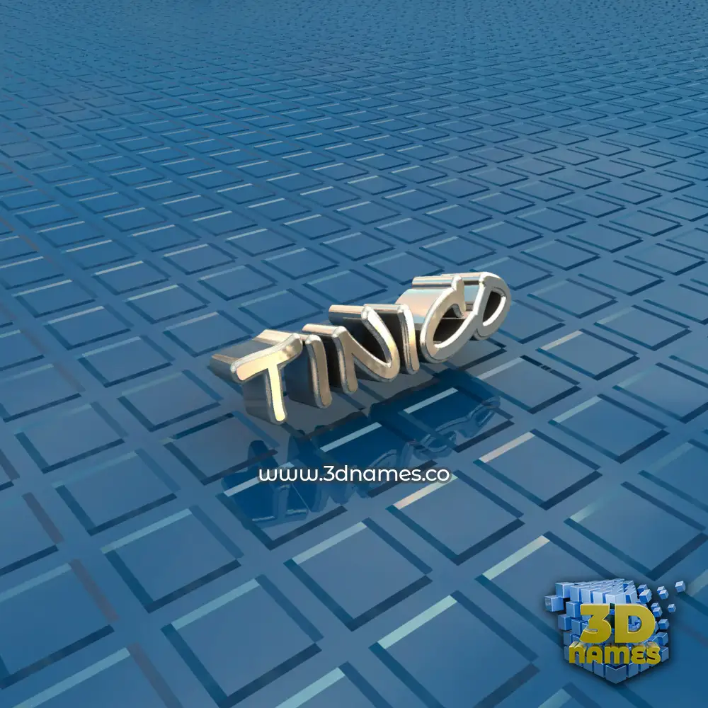 tinico in Blue Bling style - 3D name wallpaper