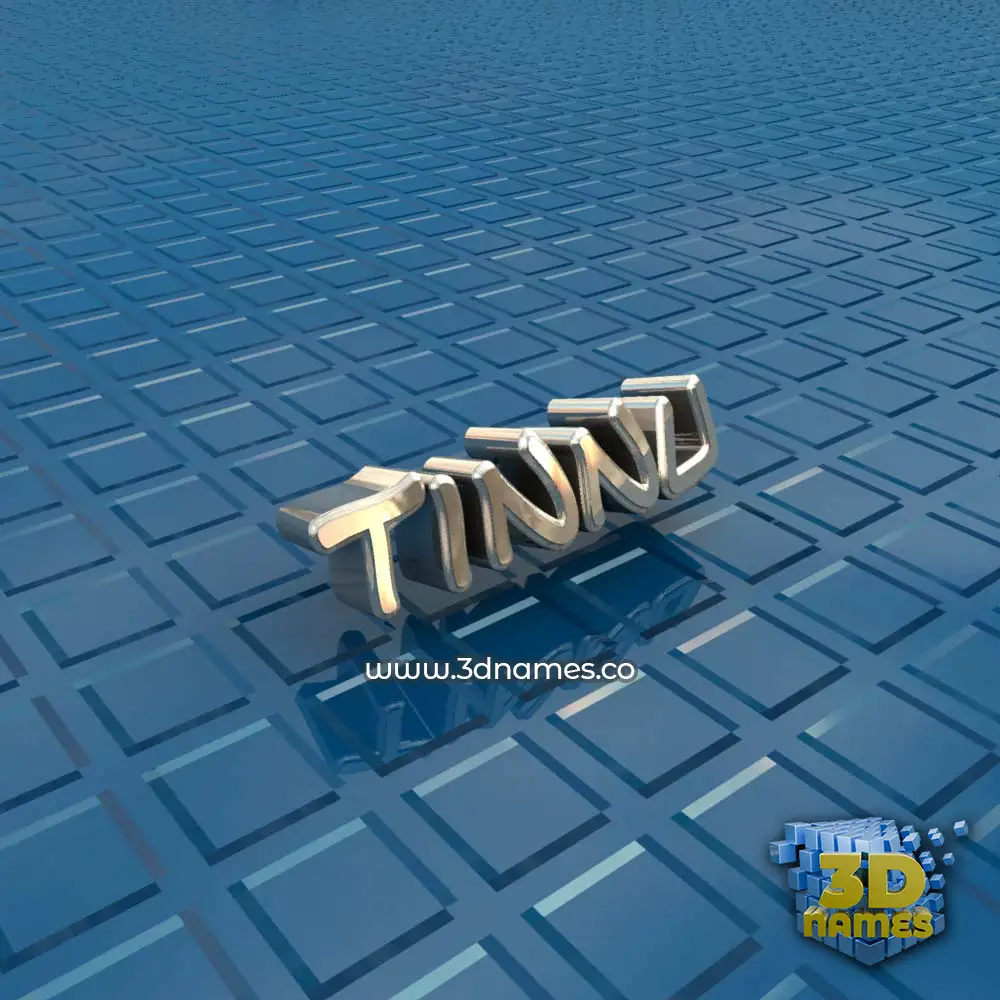 tinnu in Blue Bling style - 3D name wallpaper