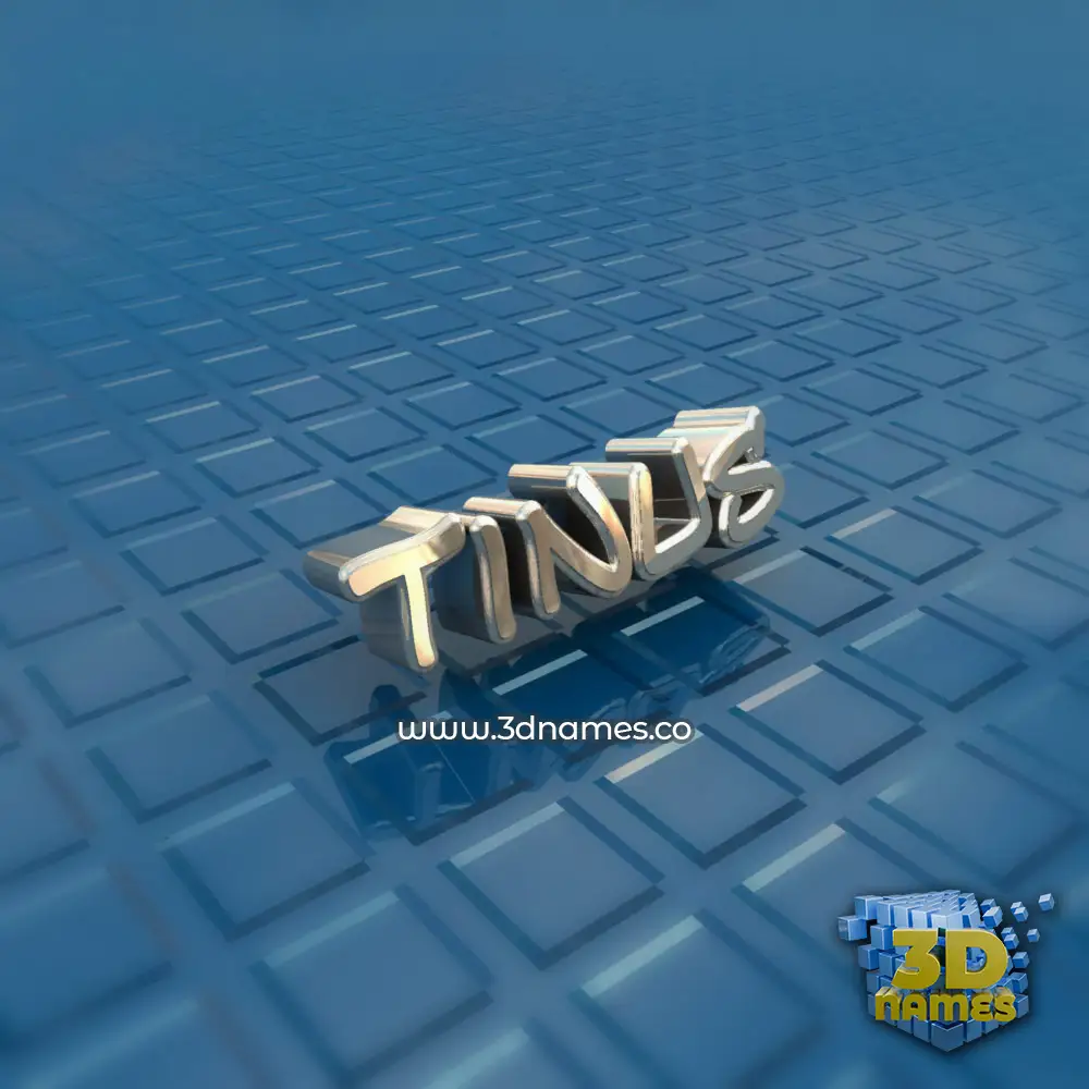 tinus in Blue Bling style - 3D name wallpaper