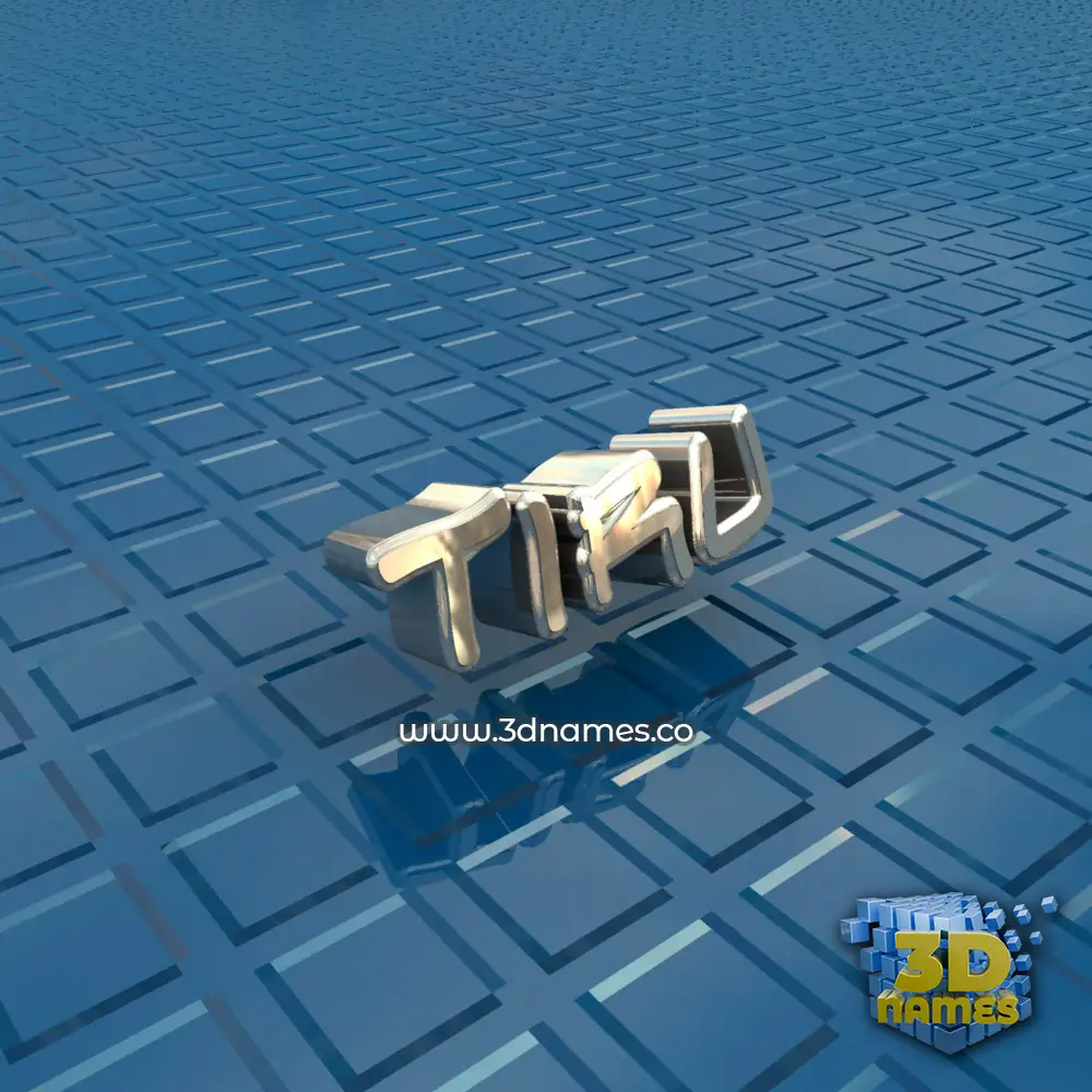 tiru in Blue Bling style - 3D name wallpaper