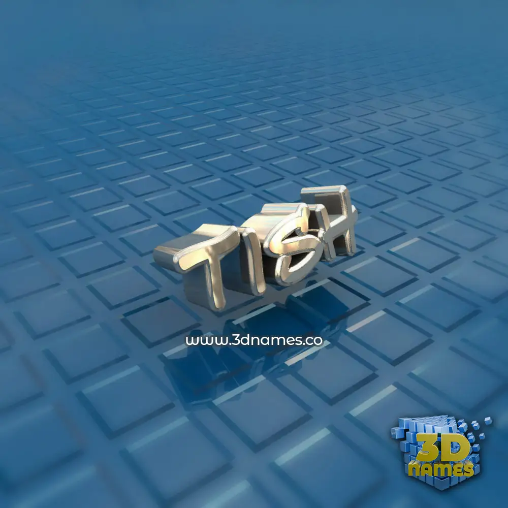 tish in Blue Bling style - 3D name wallpaper