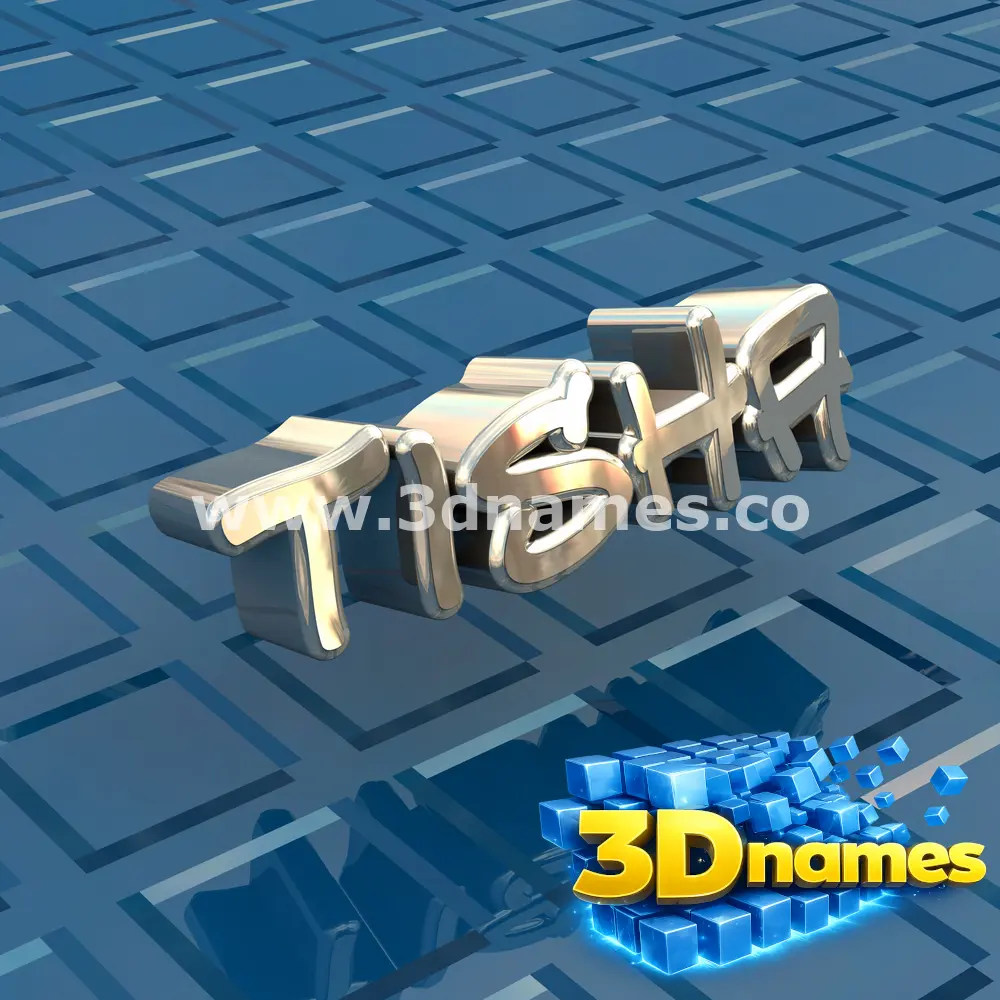tisha in Blue Bling style - 3D name wallpaper