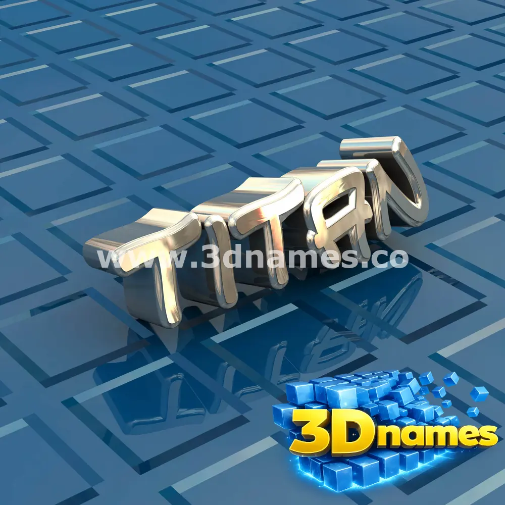 titan in Blue Bling style - 3D name wallpaper
