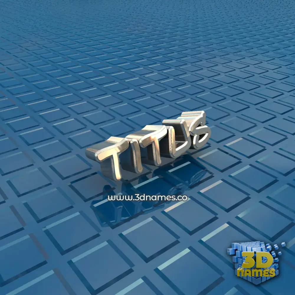 titus in Blue Bling style - 3D name wallpaper