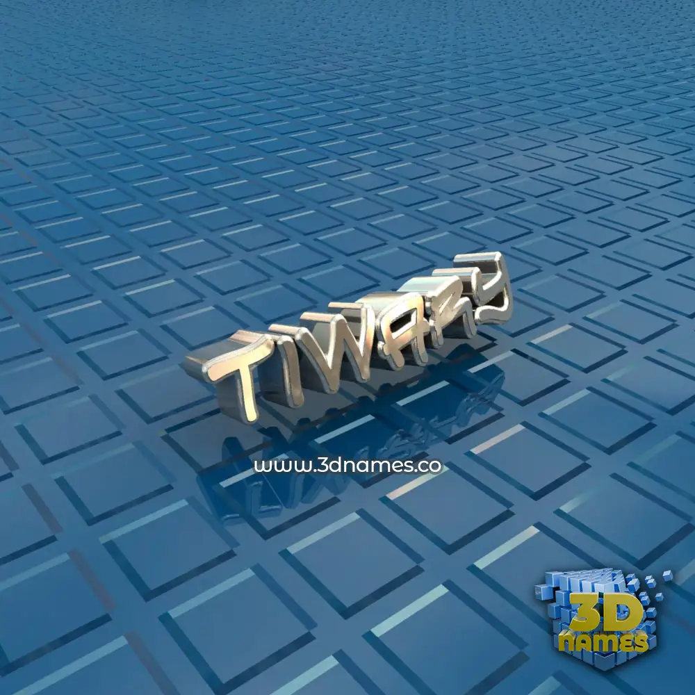 tiwary in Blue Bling style - 3D name wallpaper