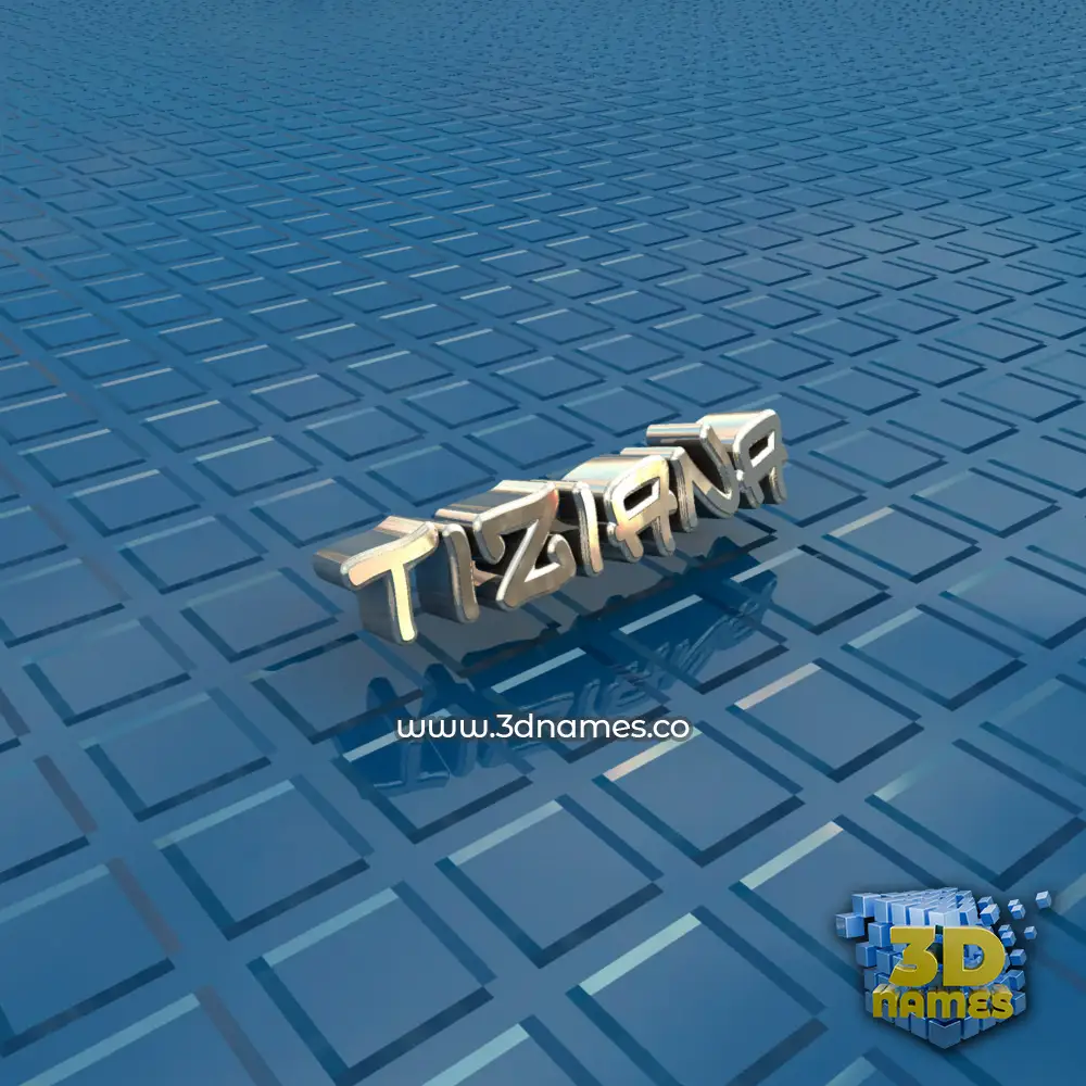 tiziana in Blue Bling style - 3D name wallpaper