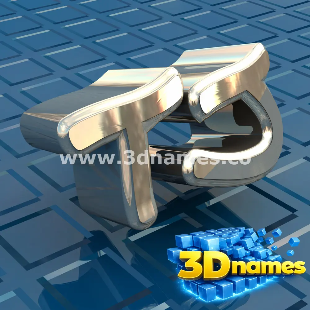tj in Blue Bling style - 3D name wallpaper