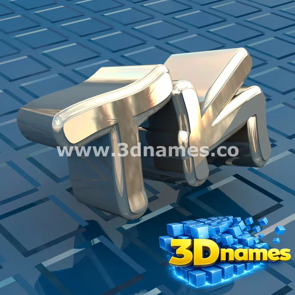 tk in Blue Bling style - 3D name wallpaper