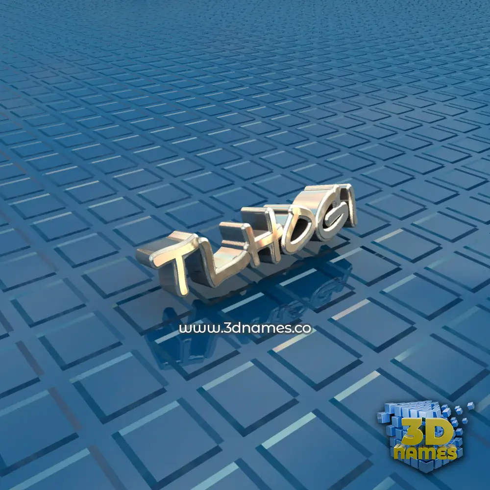 tlhogi in Blue Bling style - 3D name wallpaper