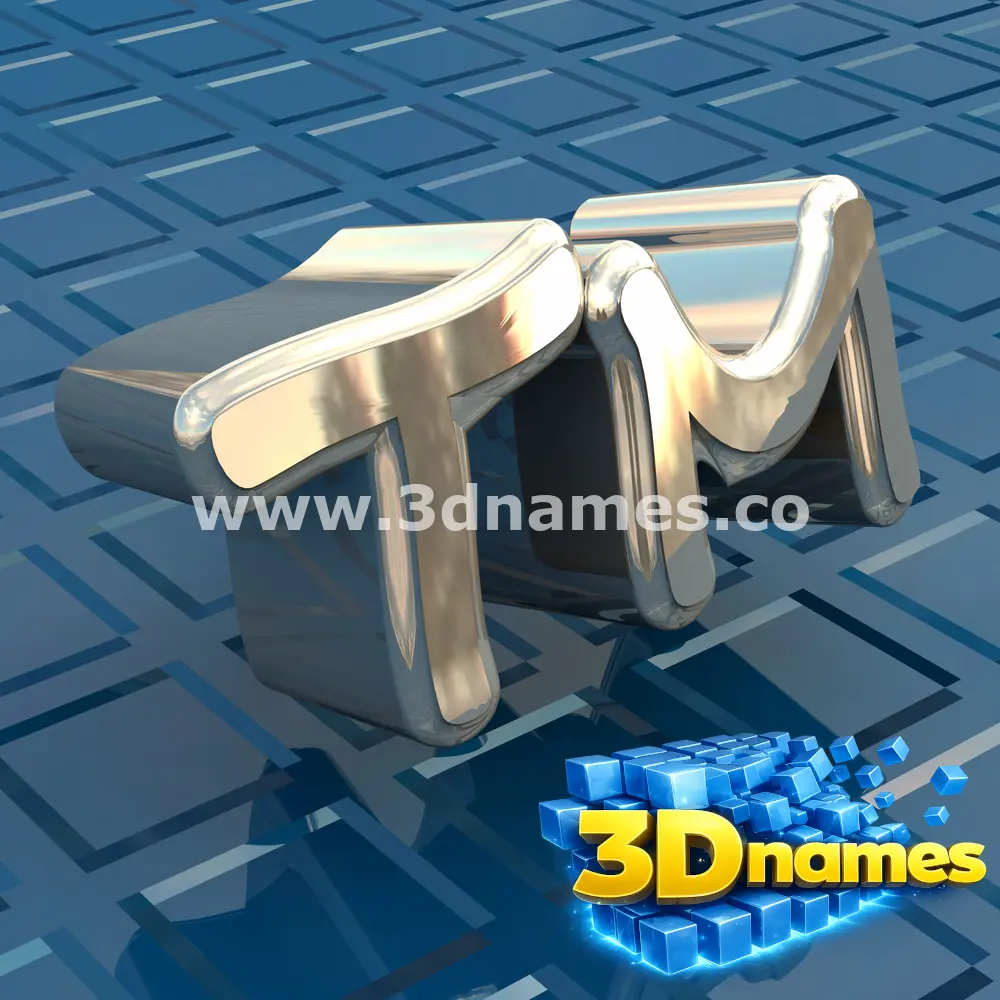 tm in Blue Bling style - 3D name wallpaper