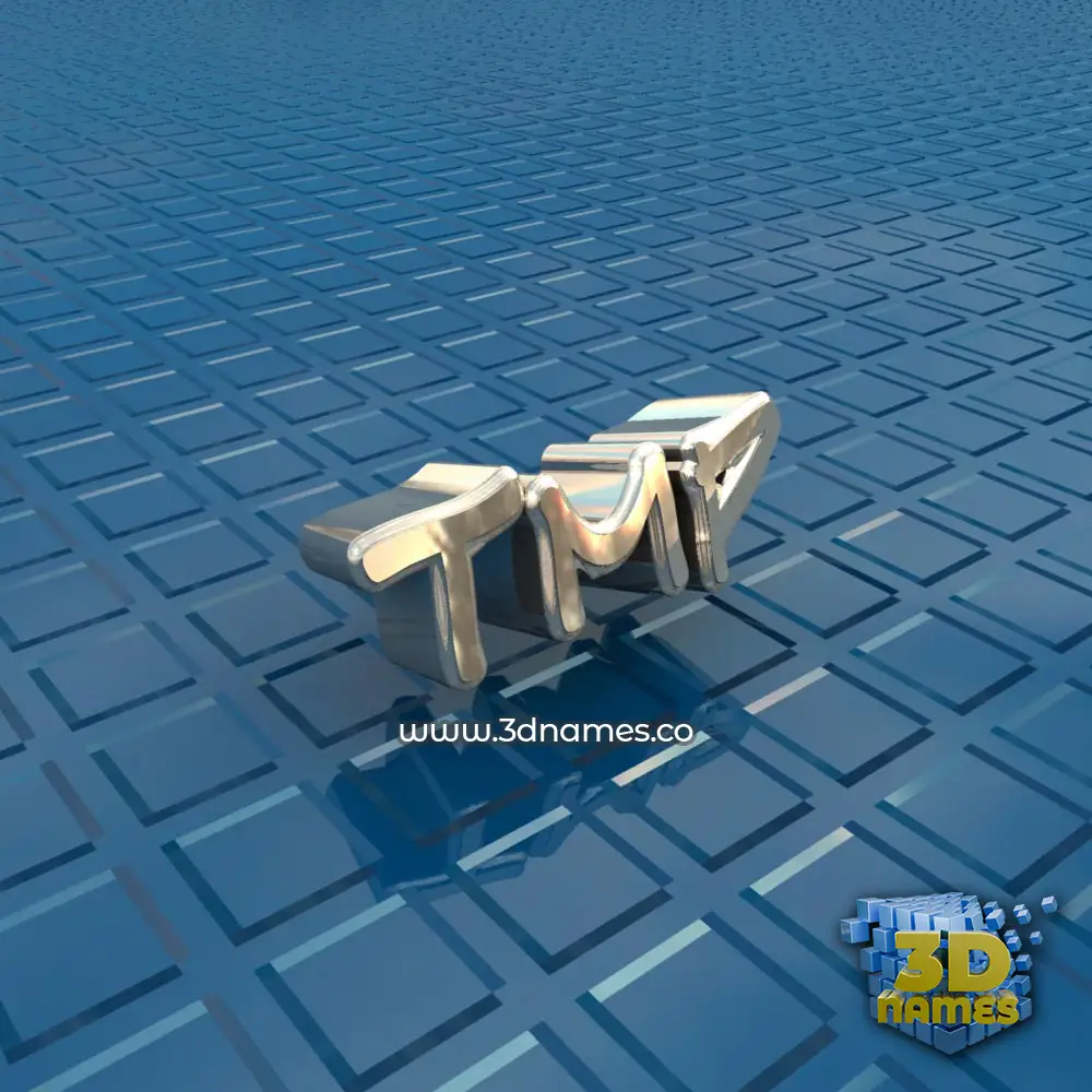tmp in Blue Bling style - 3D name wallpaper