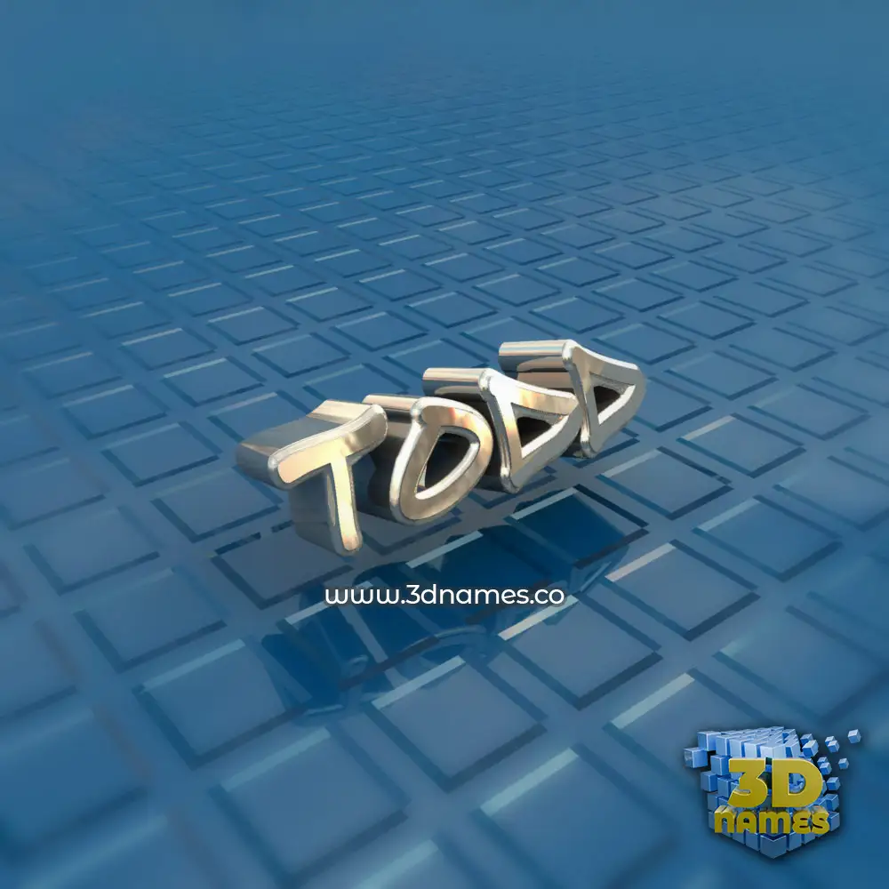 todd in Blue Bling style - 3D name wallpaper