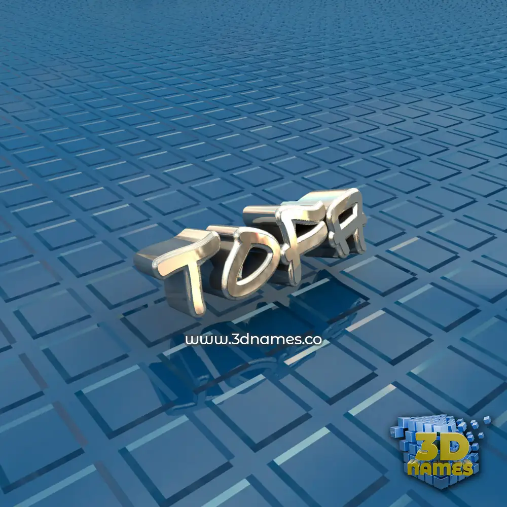 tofa in Blue Bling style - 3D name wallpaper