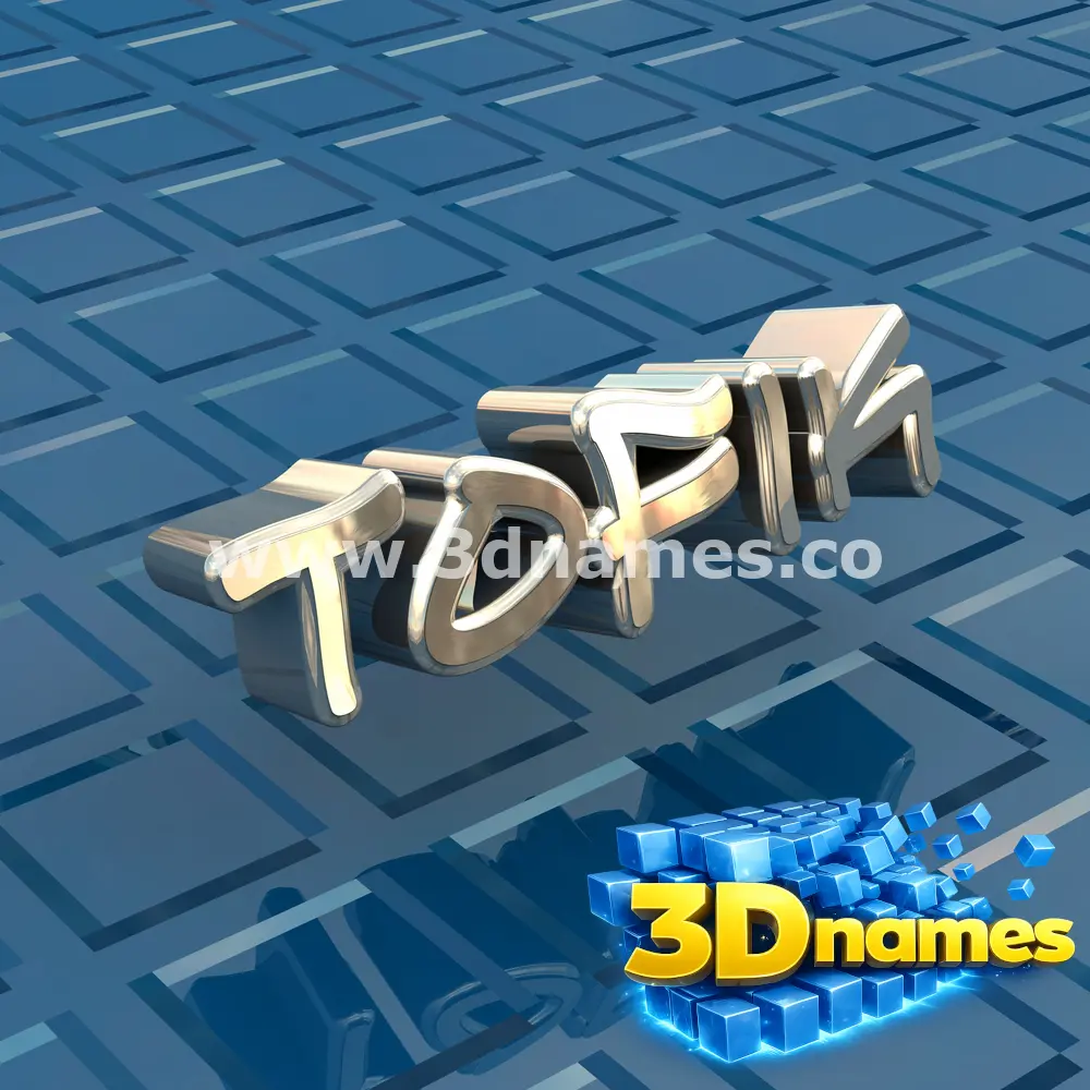 tofik in Blue Bling style - 3D name wallpaper