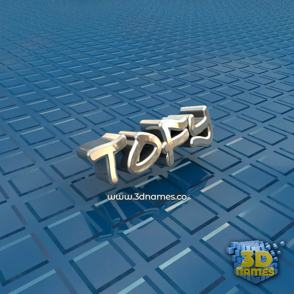 tofy in Blue Bling style - 3D name wallpaper