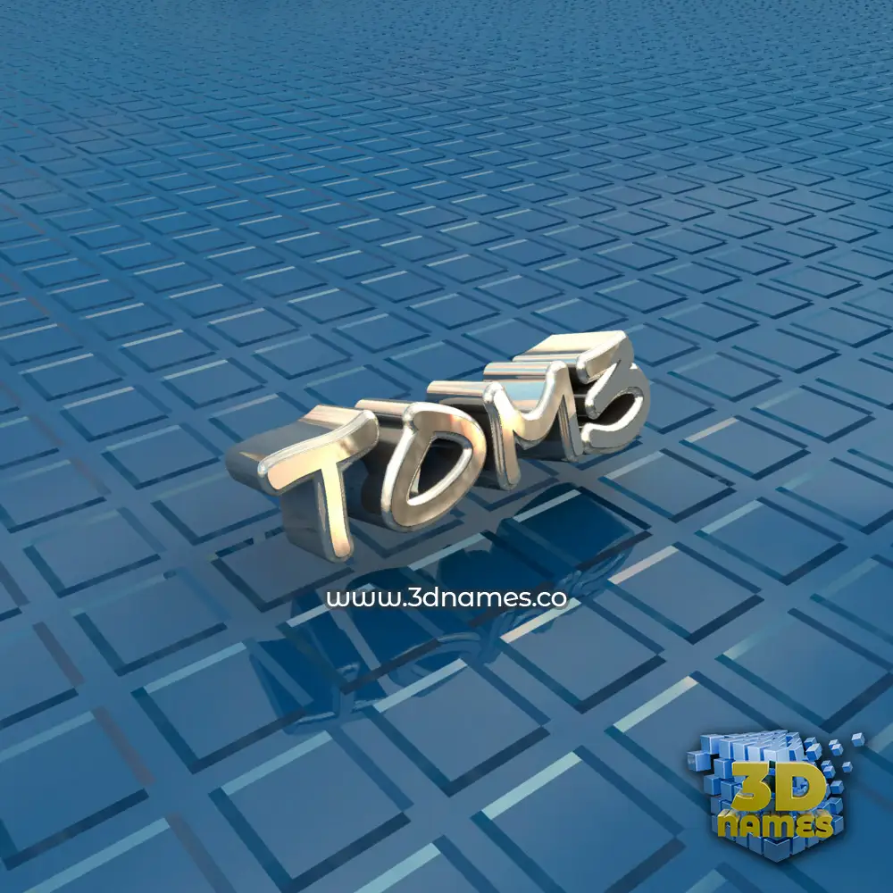 tom3 in Blue Bling style - 3D name wallpaper