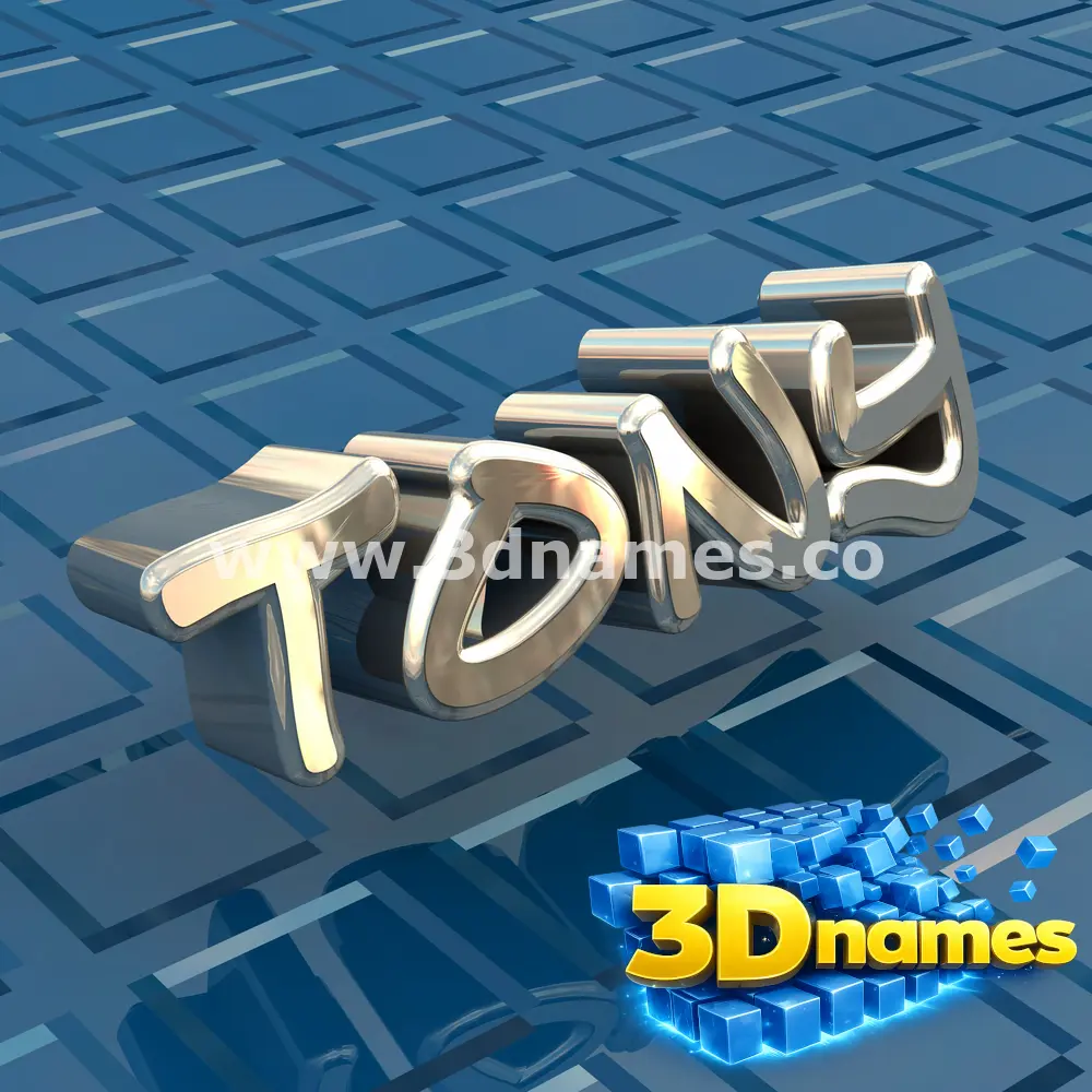 tony in Blue Bling style - 3D name wallpaper