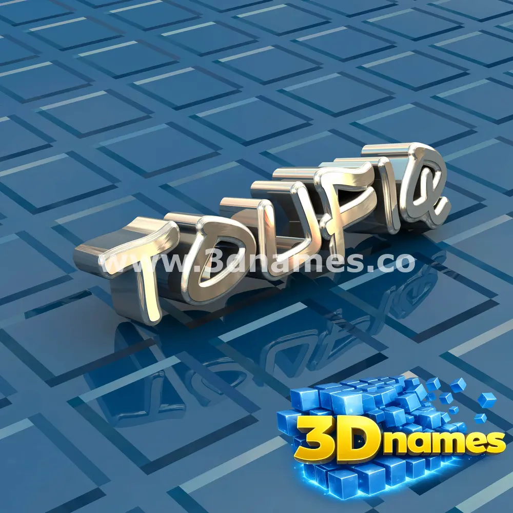 toufiq in Blue Bling style - 3D name wallpaper