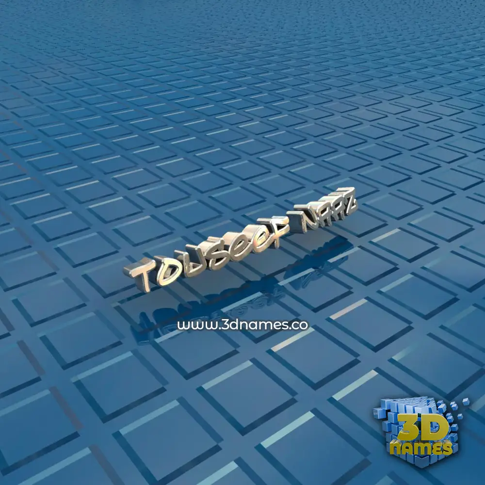touseef naaz in Blue Bling style - 3D name wallpaper