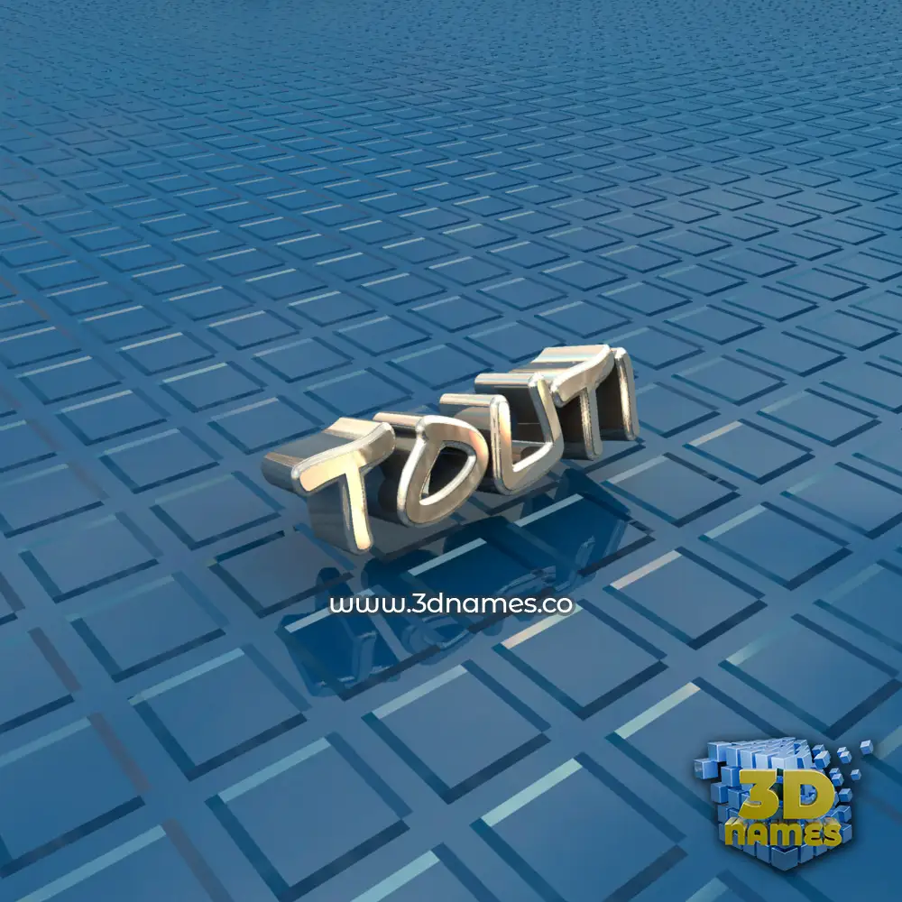 touti in Blue Bling style - 3D name wallpaper