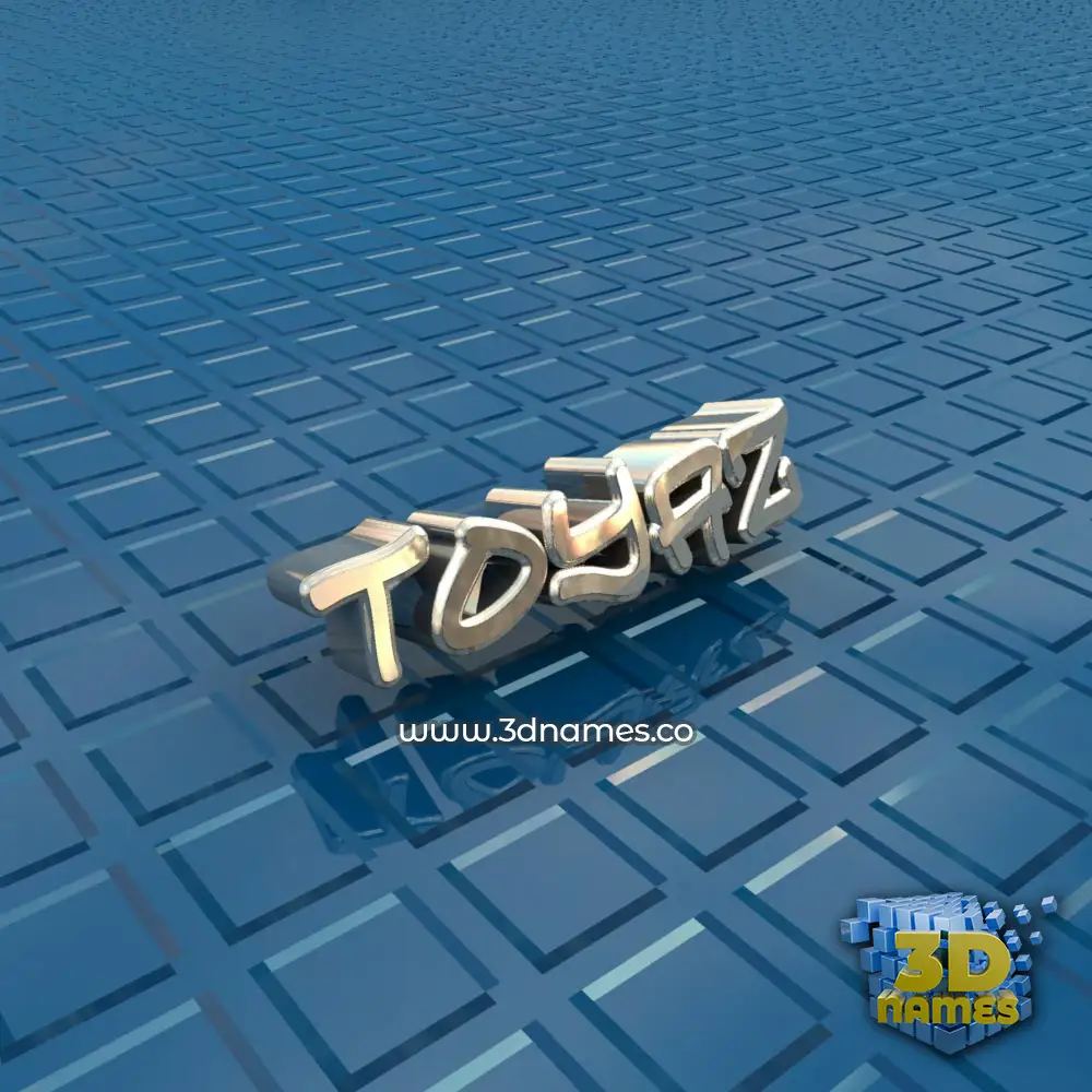 toyaz in Blue Bling style - 3D name wallpaper