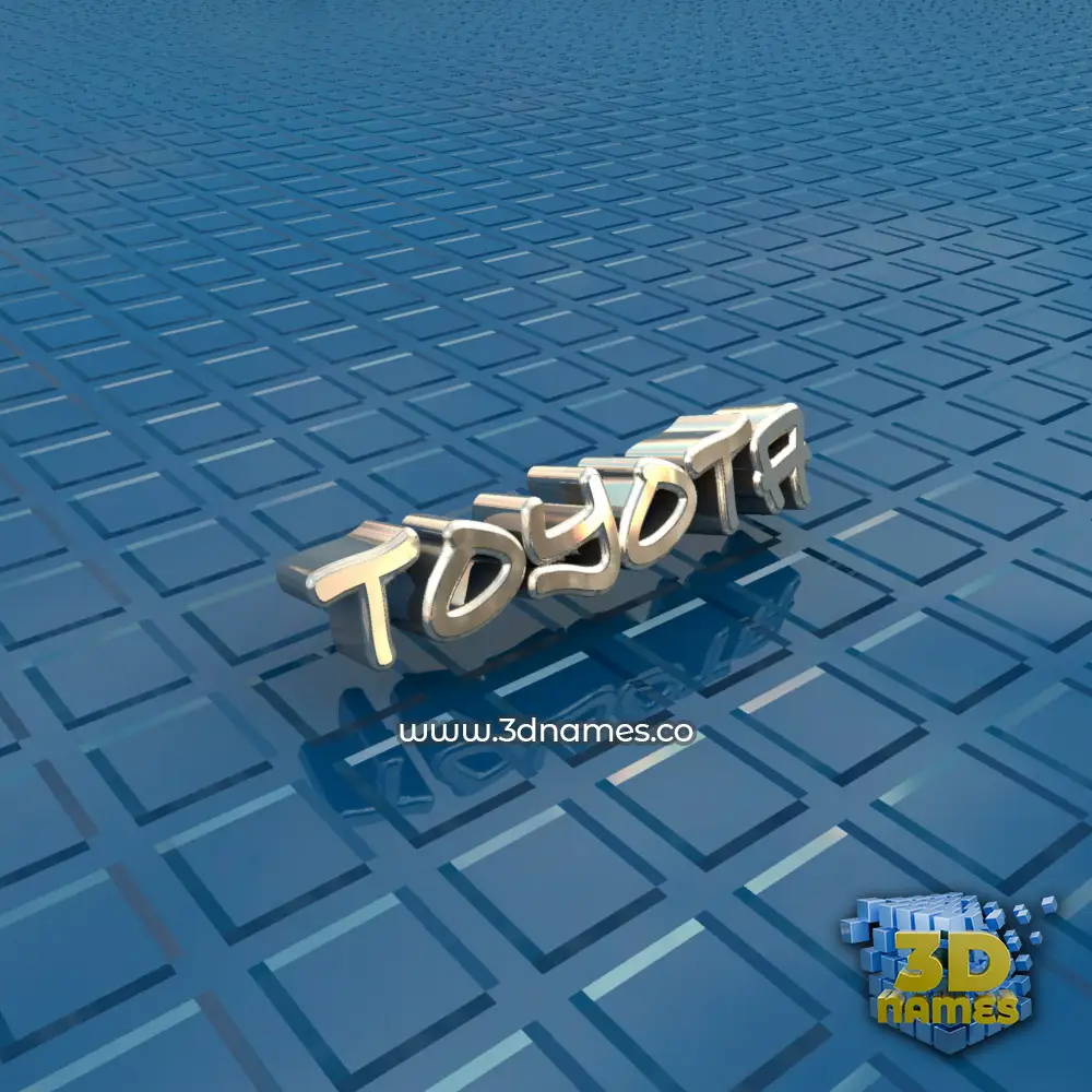 toyota in Blue Bling style - 3D name wallpaper