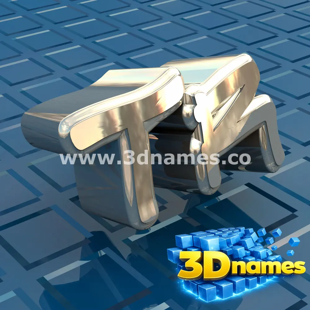 tr in Blue Bling style - 3D name wallpaper
