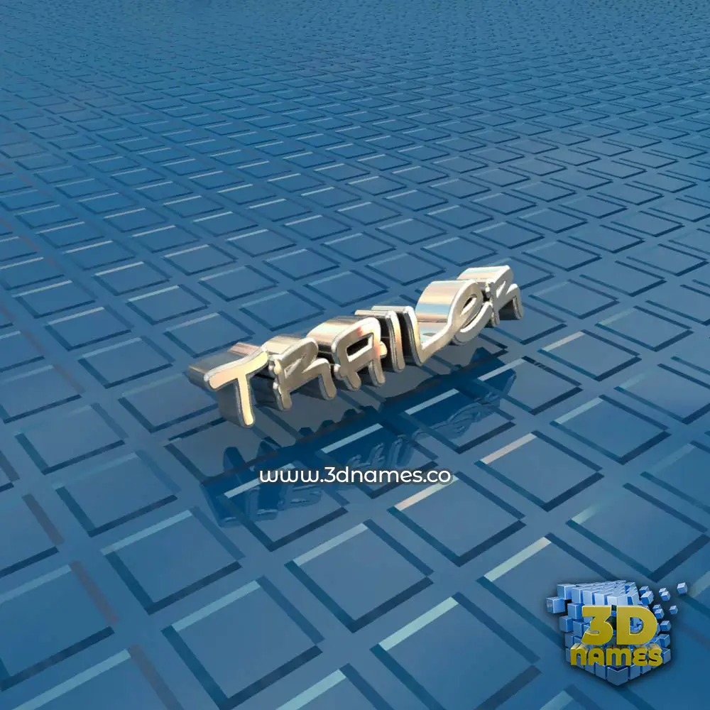 trailer in Blue Bling style - 3D name wallpaper