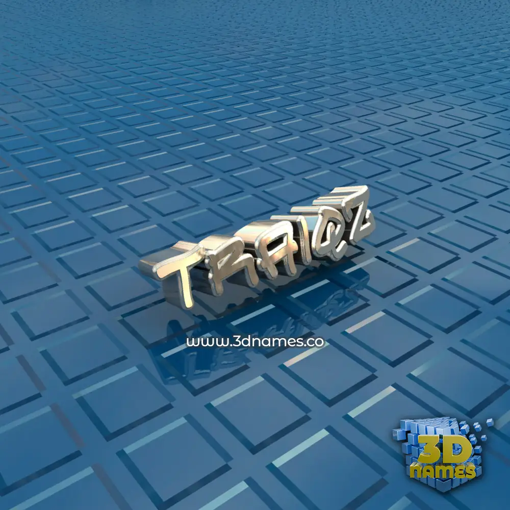 traiqz in Blue Bling style - 3D name wallpaper
