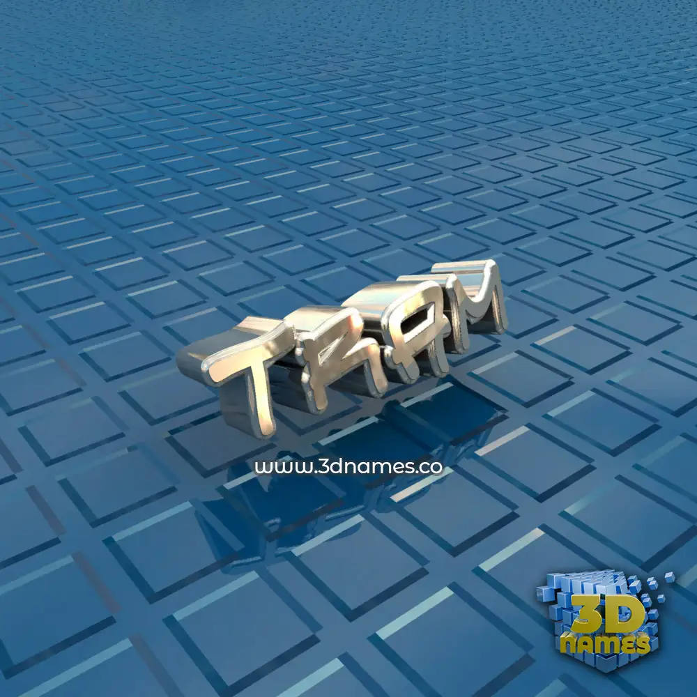 tram in Blue Bling style - 3D name wallpaper